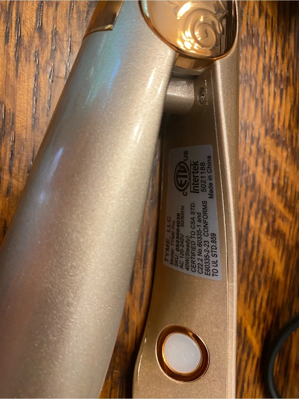 TYME Iridescent Gold Hair Straightening Iron